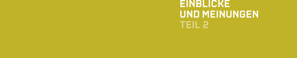 Einblicke und Meinungen, Teil 2